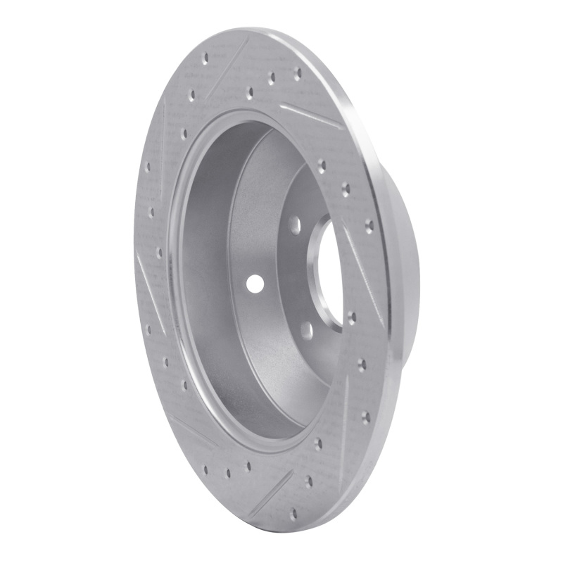 Hyundai Santa Fe Brake Rotor (1) - Rear Right - R1 Concepts - Drilled & Slotted - Silver - `10-`21
